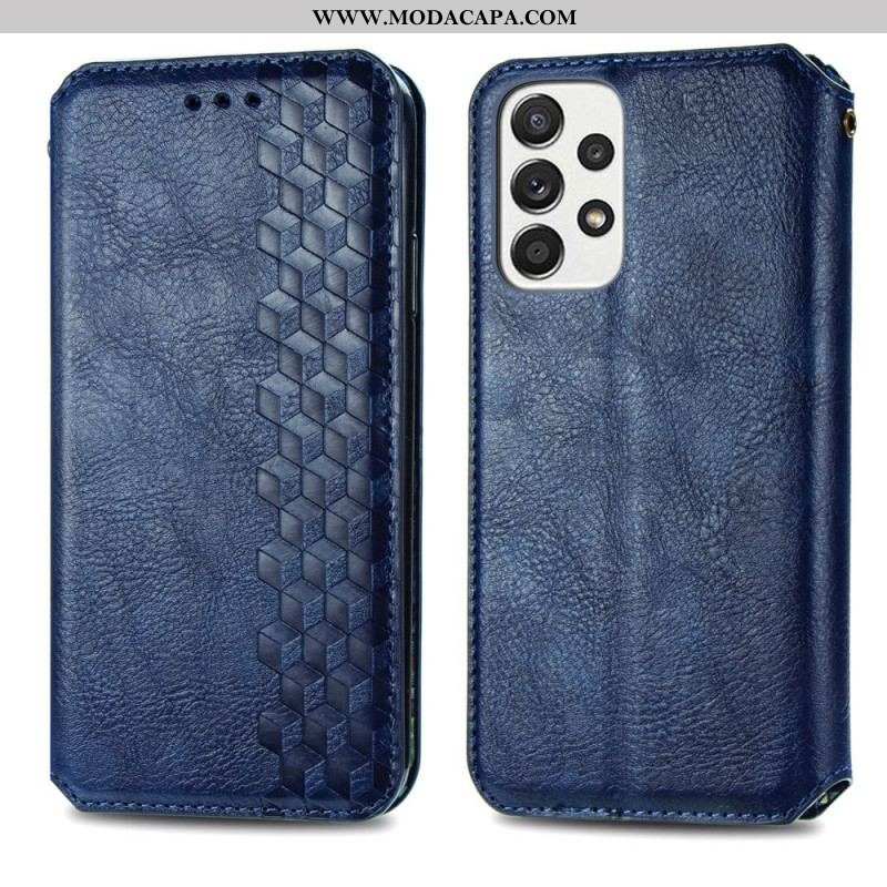 Capa De Celular Para Samsung Galaxy A13 Flip Padrão 3d De Efeito De Couro