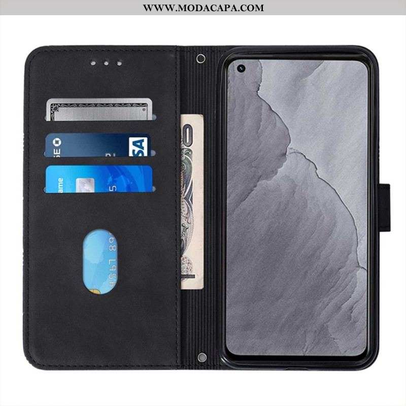 Capa Em Pele Para Samsung Galaxy A13 Padrão Com Alça