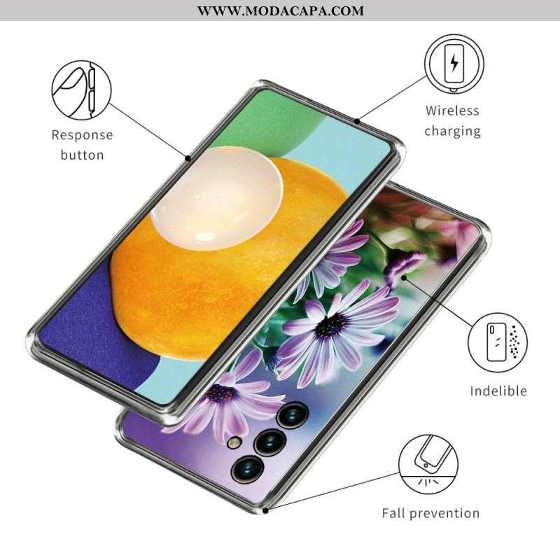 Capa Para Samsung Galaxy A14 / A14 5G Silicone Floral