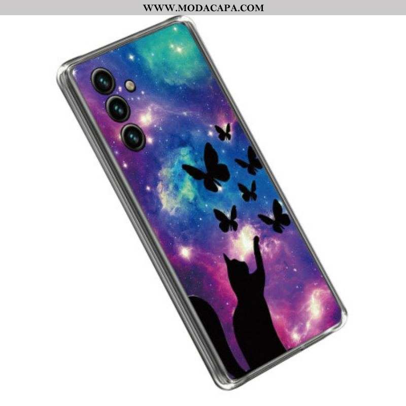 Capa Para Samsung Galaxy A14 / A14 5G Silicone Gato Espacial