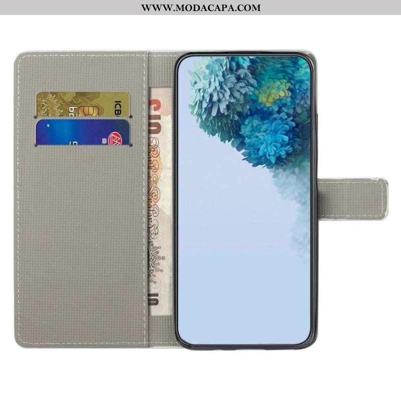 Capa Em Pele Para Samsung Galaxy A14 / A14 5G Design Da Galáxia