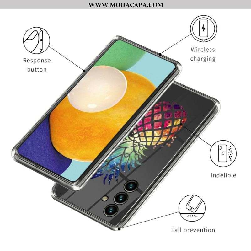 Capa Para Samsung Galaxy A14 / A14 5G Abacaxi Transparente