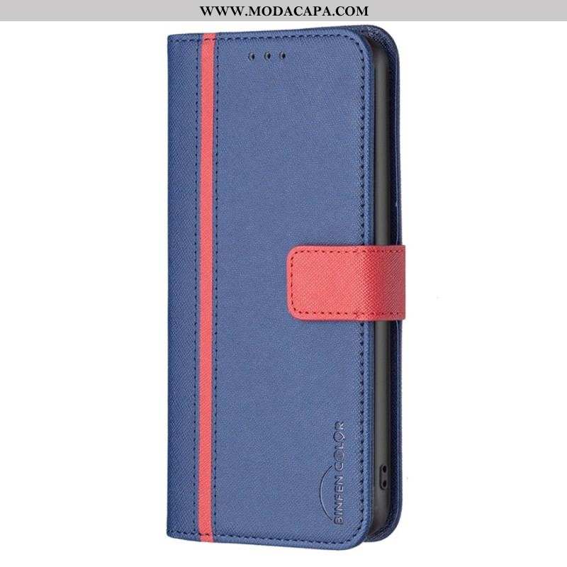 Capa Folio Para Samsung Galaxy A14 / A14 5G Cor Binfen De Dois Tons