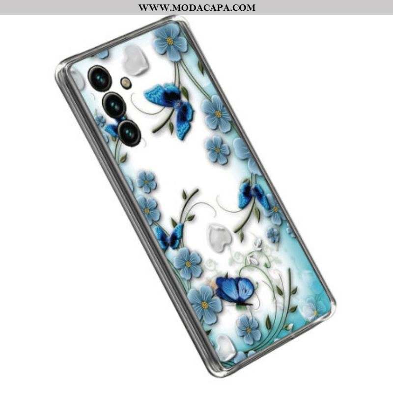 Capa Para Samsung Galaxy A14 / A14 5G Borboletas Transparentes Em Vôo