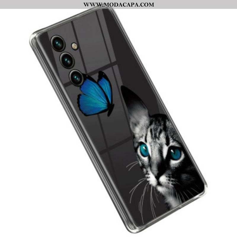 Capa Para Samsung Galaxy A14 / A14 5G Gato E Borboleta