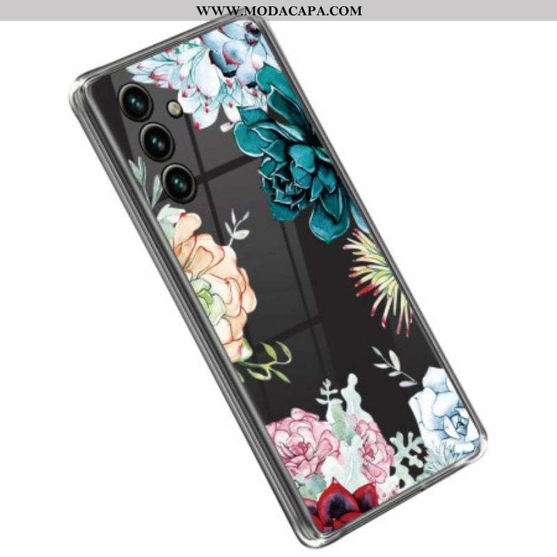 Capa Para Samsung Galaxy A14 / A14 5G Buquê De Flores Sem Costura
