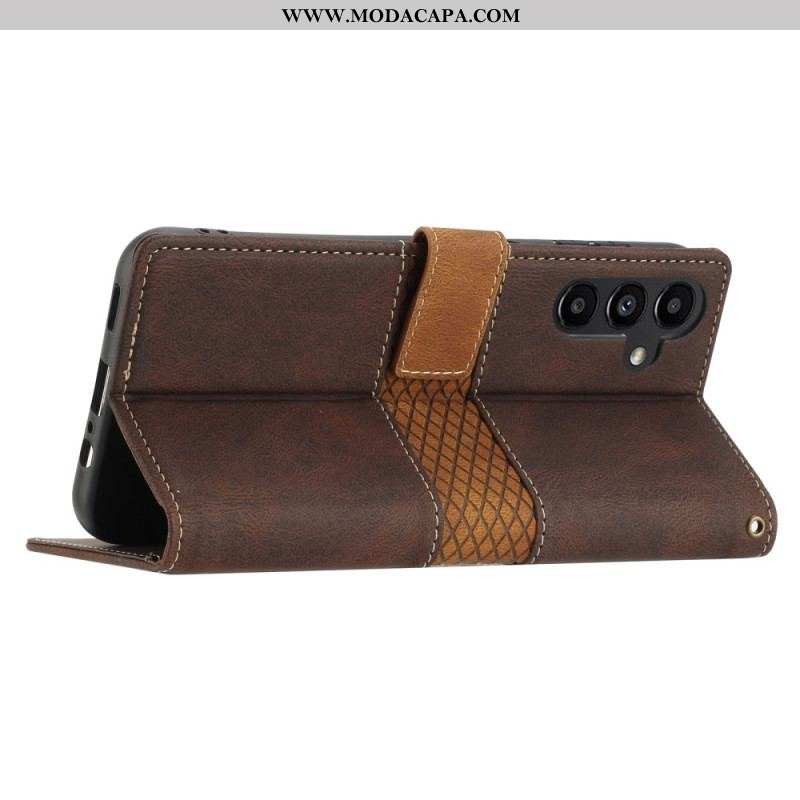 Capa Folio Para Samsung Galaxy A14 / A14 5G De Cordão Padrão De Tiras