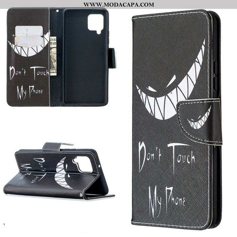 Capa De Couro Para Samsung Galaxy A42 5G Telefone Do Diabo