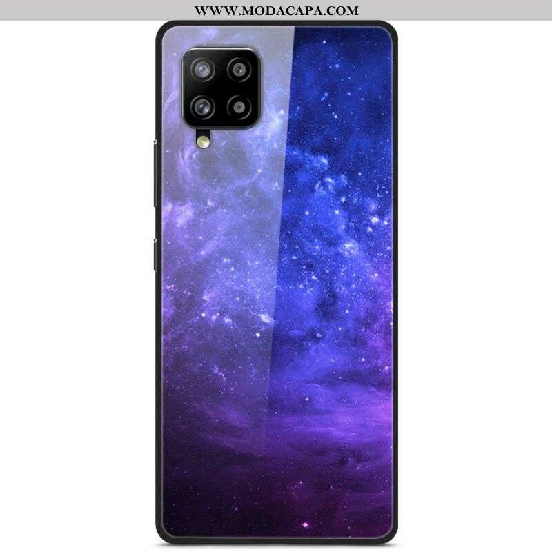 Capa Para Samsung Galaxy A42 5G Galáxia De Vidro E Silicone