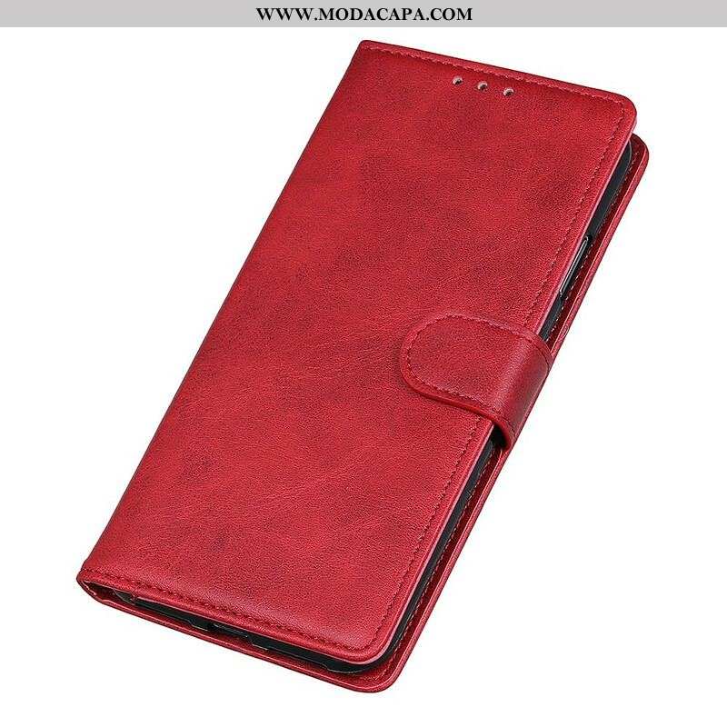 Capa Flip Para Samsung Galaxy A42 5G Efeito De Couro Fosco