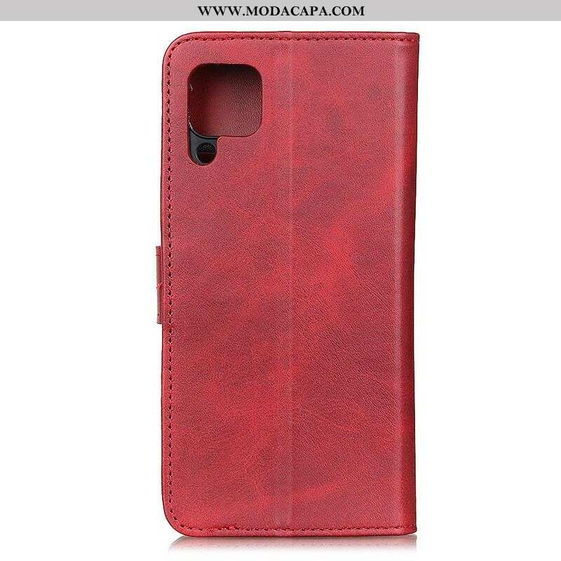 Capa Flip Para Samsung Galaxy A42 5G Efeito De Couro Fosco