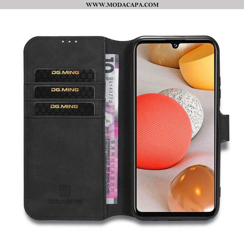 Capa Folio Para Samsung Galaxy A42 5G Dg.ming Retro
