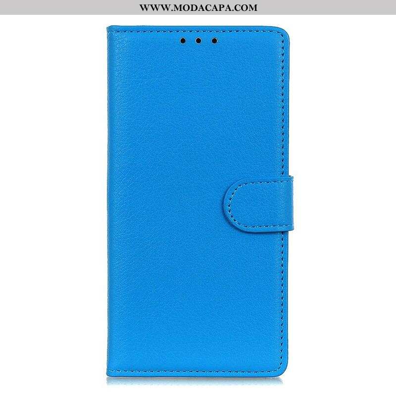 Capa Flip Para Samsung Galaxy A42 5G Textura Lichia