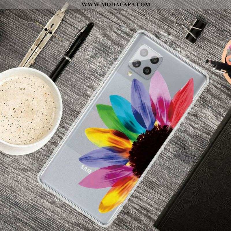 Capa Para Samsung Galaxy A42 5G Flor Colorida