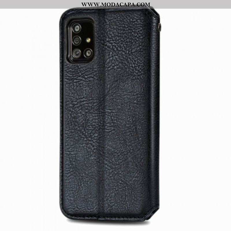 Capa De Celular Para Samsung Galaxy A51 5G Flip Textura Diamante Efeito Couro