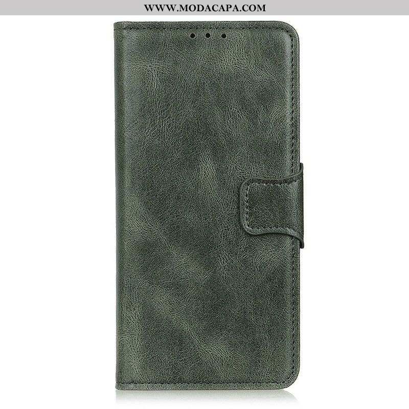 Capa De Couro Para Samsung Galaxy A52 4G / A52 5G / A52s 5G Fecho Reversível Efeito Couro