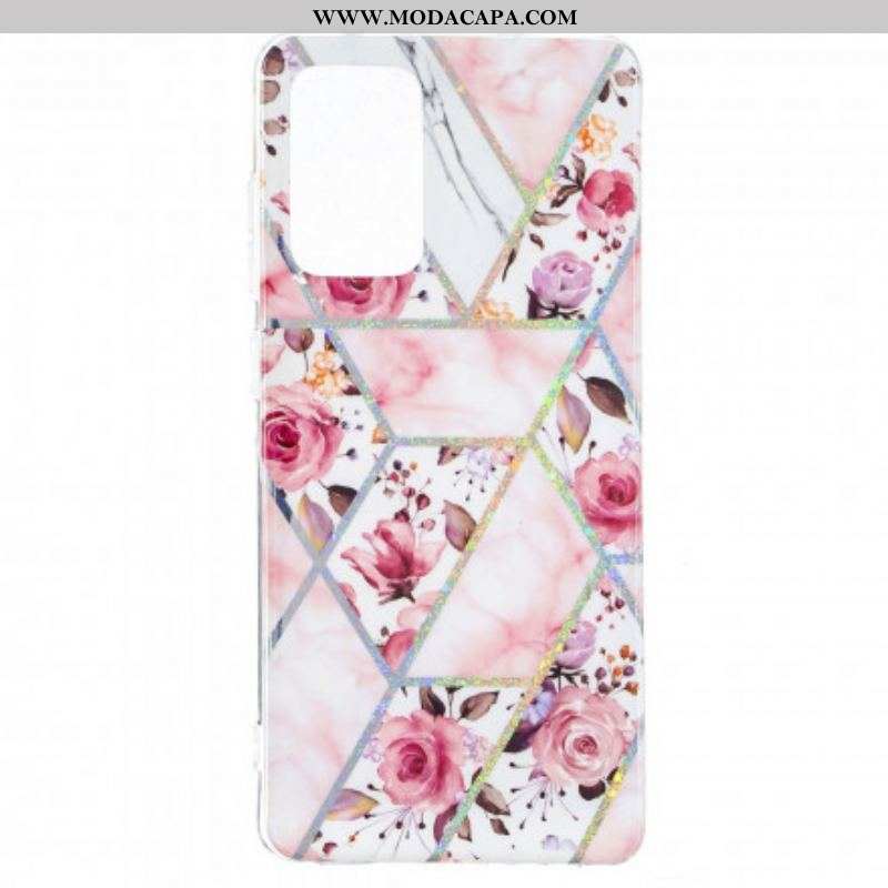 Capa Para Samsung Galaxy A52 4G / A52 5G / A52s 5G Flores Em Mármore