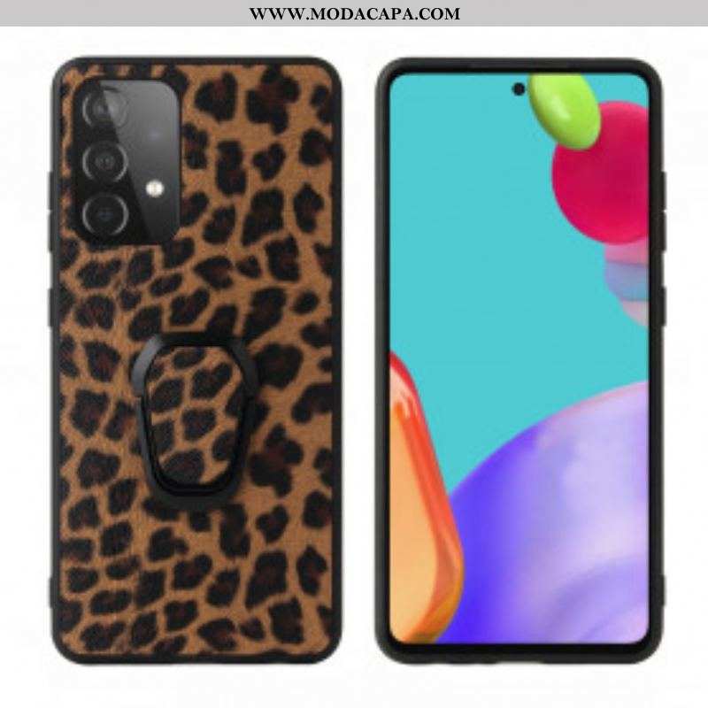 Capa Para Samsung Galaxy A52 4G / A52 5G / A52s 5G Suporte De Anel Estilo Leopardo