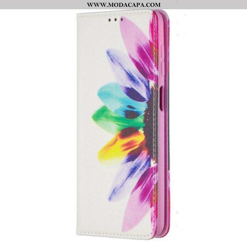 Capa De Celular Para Samsung Galaxy M12 / A12 Flip Flor Aquarela