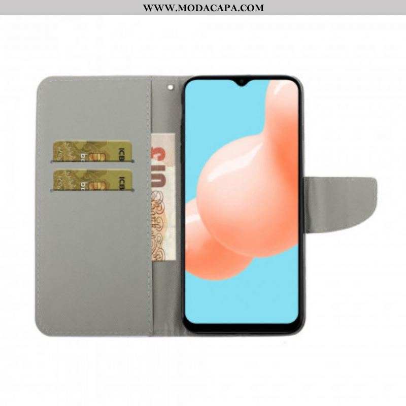 Capa Em Pele Para Samsung Galaxy M12 / A12 Mar Com Tanga