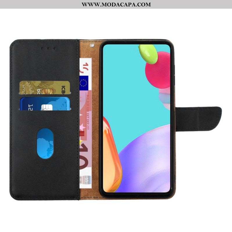 Capa De Couro Para Samsung Galaxy M12 / A12 Couro Napa Genuíno