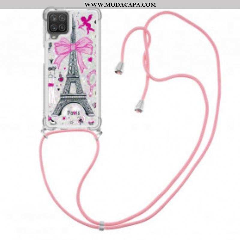 Capa Para Samsung Galaxy M12 / A12 De celular Na Torre Eiffel Cordon