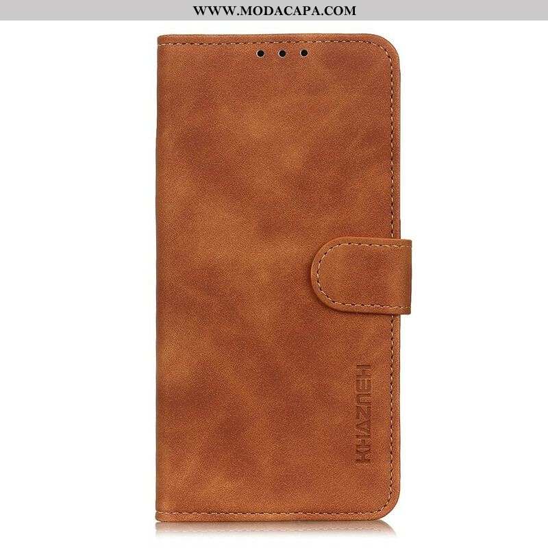 Capa Folio Para Samsung Galaxy M12 / A12 Efeito Couro Vintage Khazneh