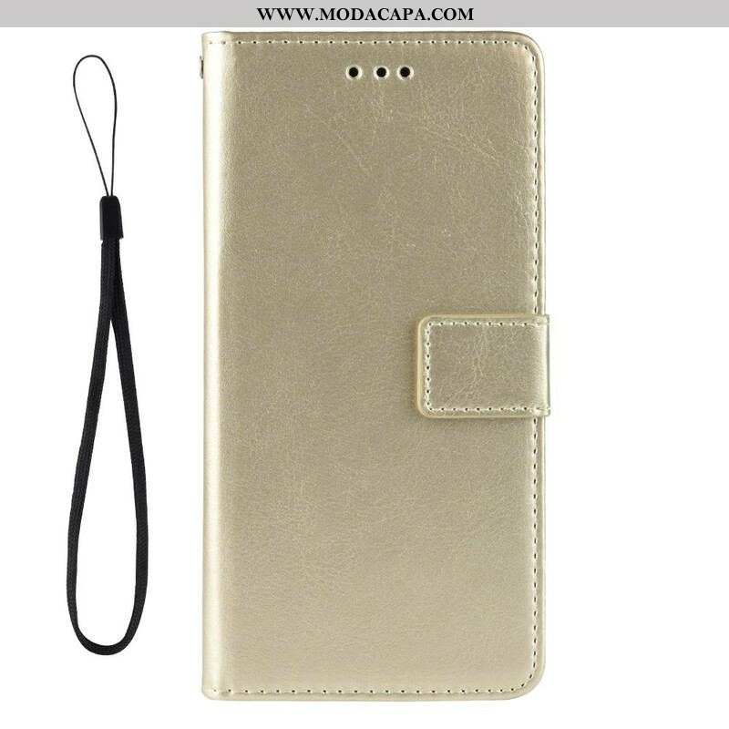 Capa Flip Para Samsung Galaxy M12 / A12 Couro Falso Chamativo