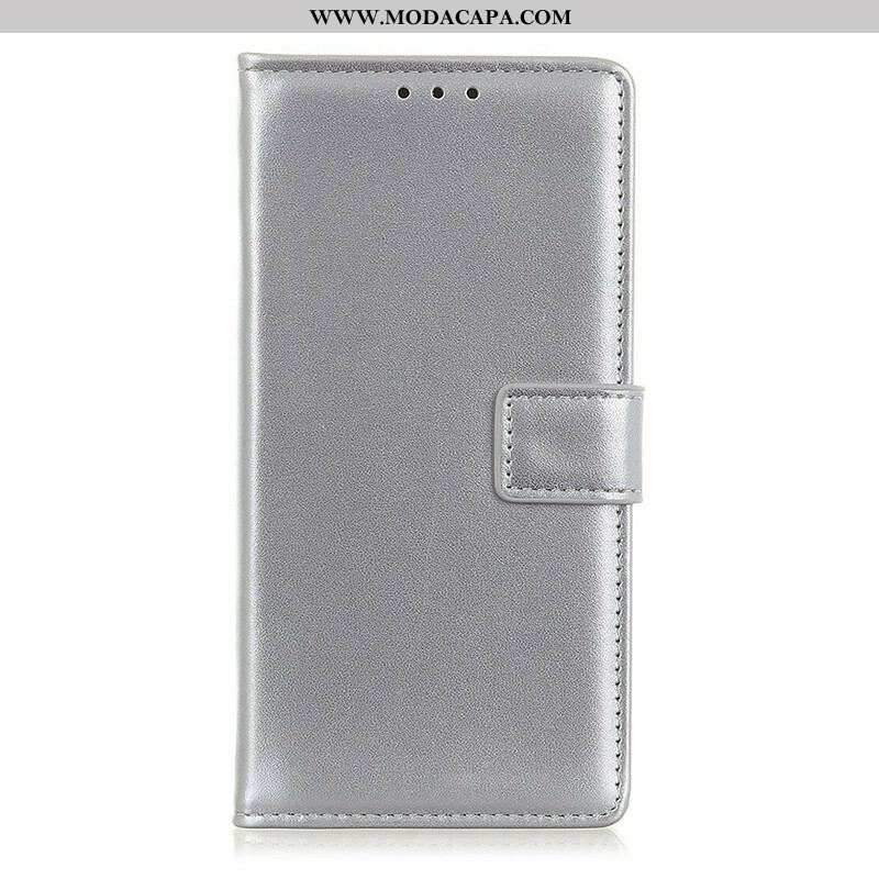 Capa De Couro Para Samsung Galaxy M12 / A12 Couro Sintético Liso