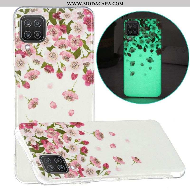 Capa Para Samsung Galaxy M12 / A12 Flores Fluorescentes