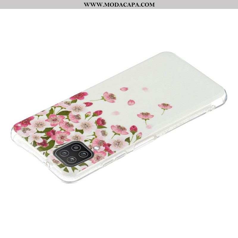 Capa Para Samsung Galaxy M12 / A12 Flores Fluorescentes