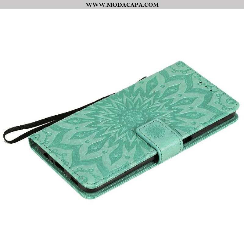 Capa Flip Para Samsung Galaxy M12 / A12 Flor Do Sol