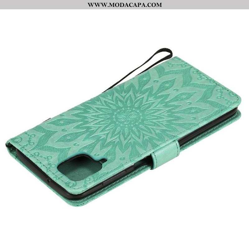 Capa Flip Para Samsung Galaxy M12 / A12 Flor Do Sol