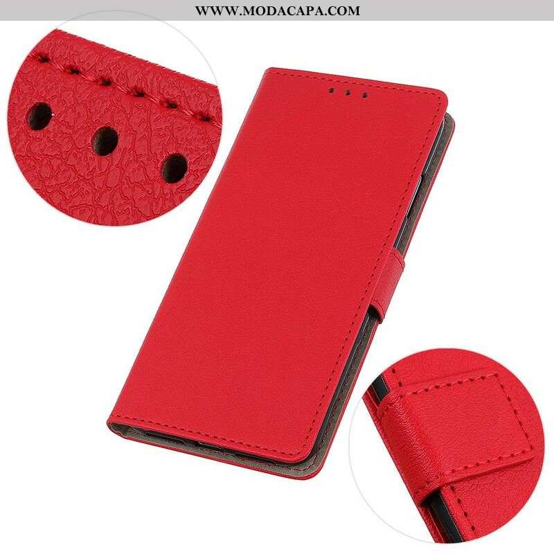 Capa Flip Para Samsung Galaxy M12 / A12 Efeito Couro Clássico