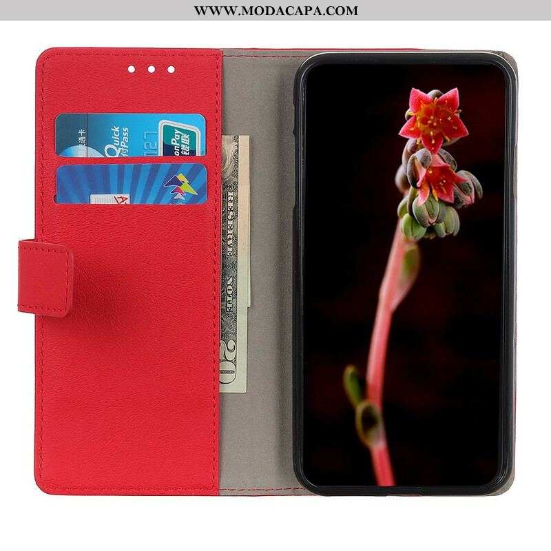 Capa Flip Para Samsung Galaxy M12 / A12 Efeito Couro Clássico