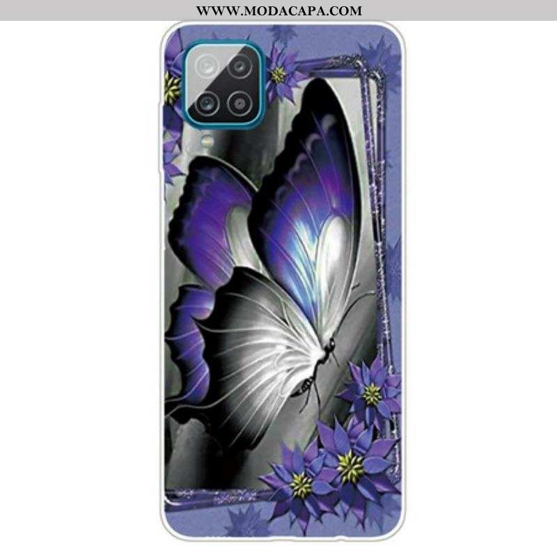 Capa Para Samsung Galaxy M12 / A12 Borboleta Real