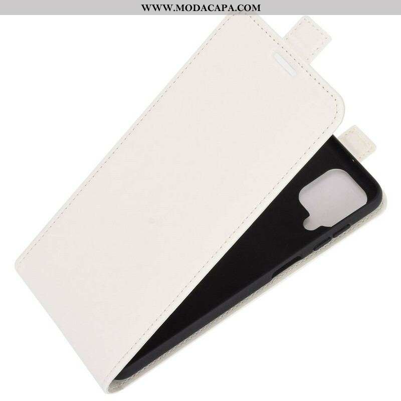 Capa Flip Para Samsung Galaxy M12 / A12 De Couro Aba Vertical Efeito Couro