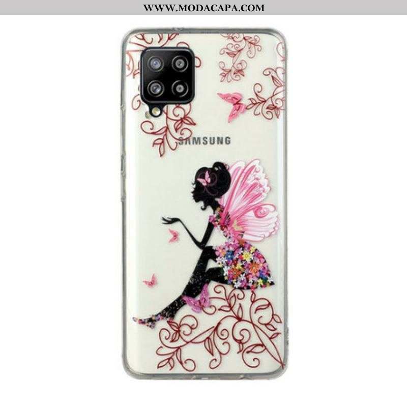 Capa Para Samsung Galaxy M12 / A12 Fada Das Flores Transparentes