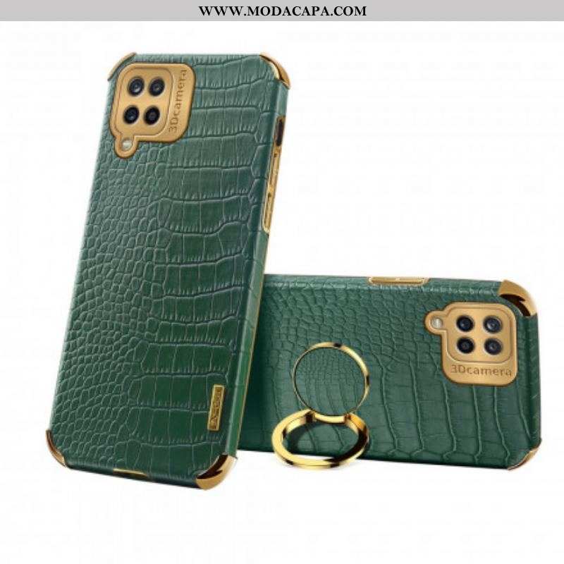 Capa Para Samsung Galaxy M12 / A12 Couro Falso Com Suporte De Anel