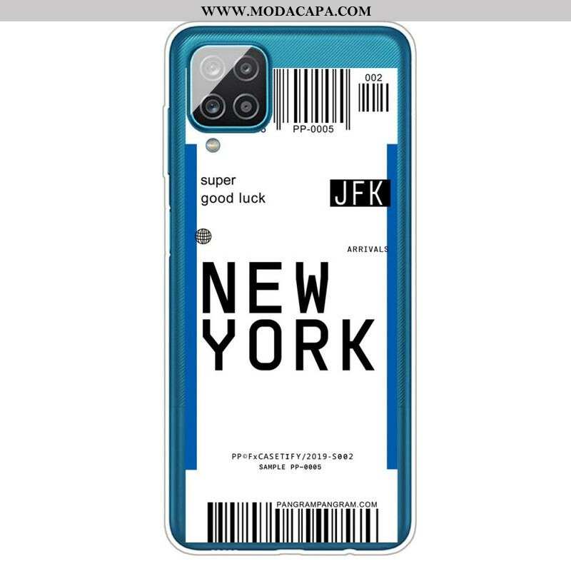 Capa Para Samsung Galaxy M12 / A12 Cartão De Embarque Para Nova York