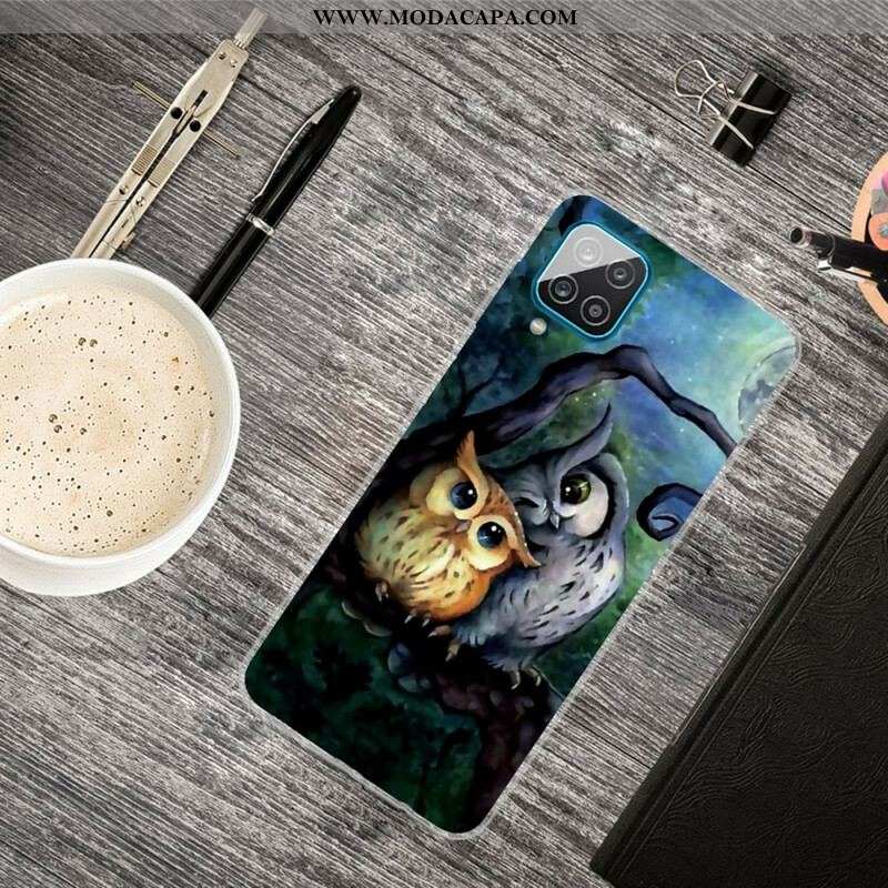 Capa Para Samsung Galaxy M12 / A12 Corujas Pintando