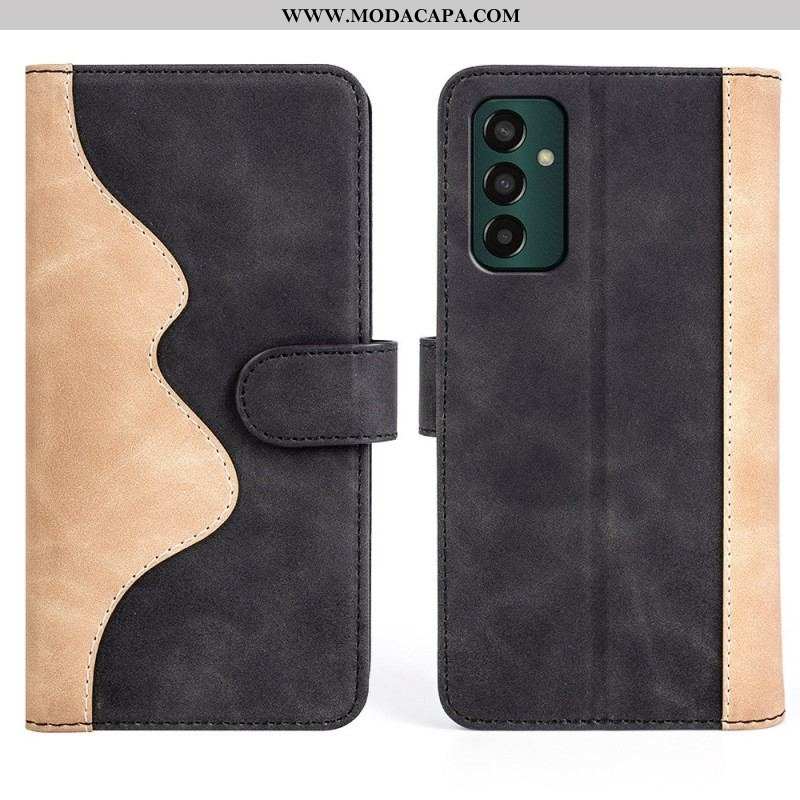 Capa Flip Para Samsung Galaxy M13 Estilo De Couro Ondulado