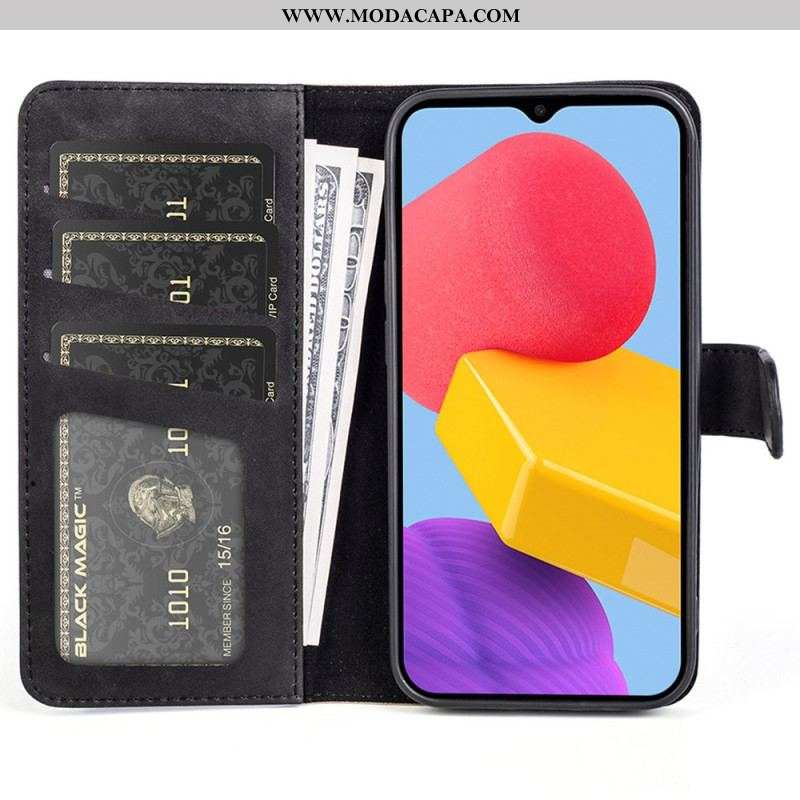 Capa Flip Para Samsung Galaxy M13 Estilo De Couro Ondulado