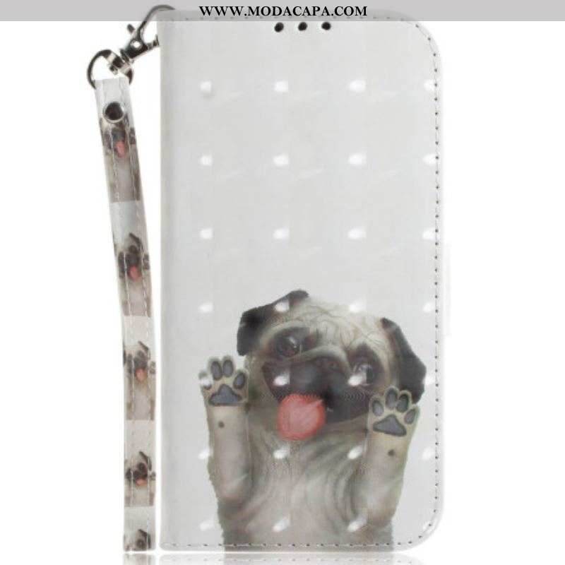 Capa Folio Para Samsung Galaxy M13 Pug