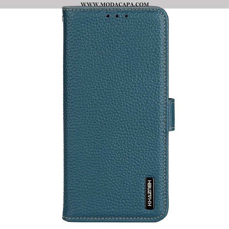 Capa De Couro Para Samsung Galaxy M13 Khazneh Lichia Couro