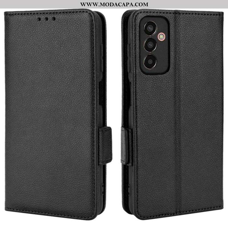 Capa Flip Para Samsung Galaxy M13 Couro Falso De Lichia Ultrafino