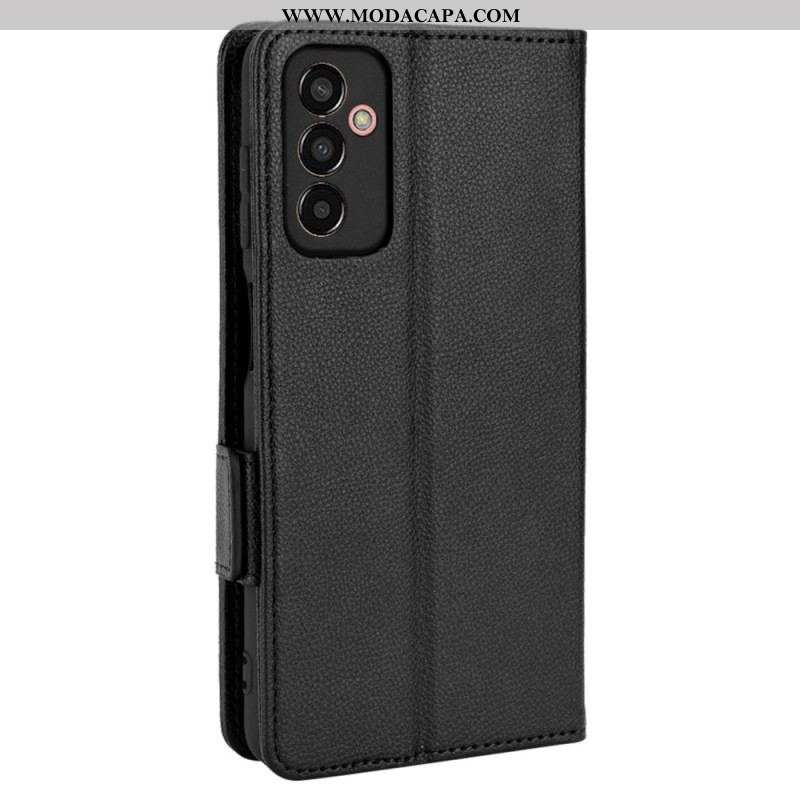 Capa Flip Para Samsung Galaxy M13 Couro Falso De Lichia Ultrafino