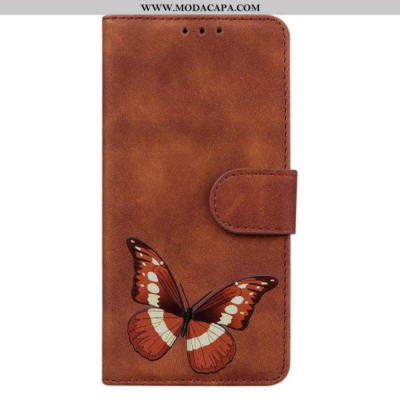 Capa Flip Para Samsung Galaxy M13 Borboleta