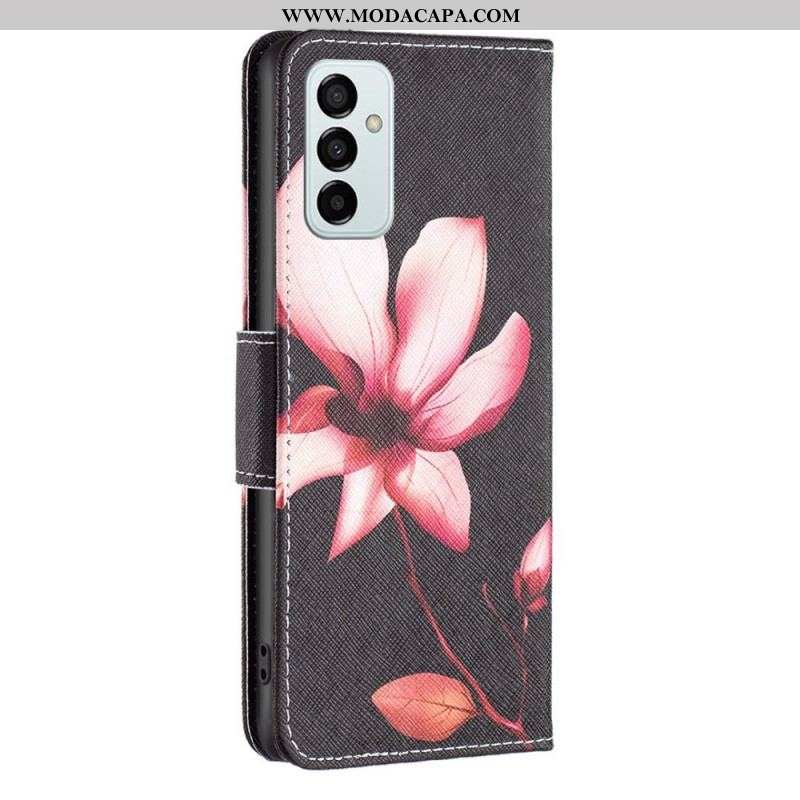 Capa Folio Para Samsung Galaxy M23 5G Flor Rosa