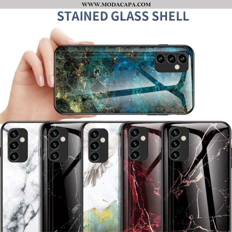 Capa Para Samsung Galaxy M23 5G Vidro Temperado De Cores De Mármore